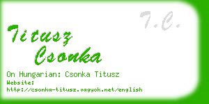 titusz csonka business card